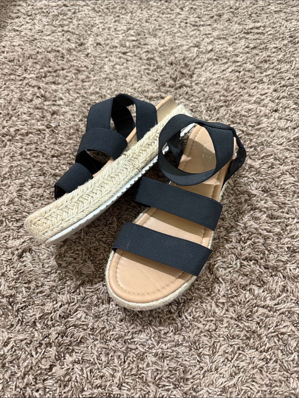 Black Strappy Platform Sandals - Women's Casual Summer Shoes